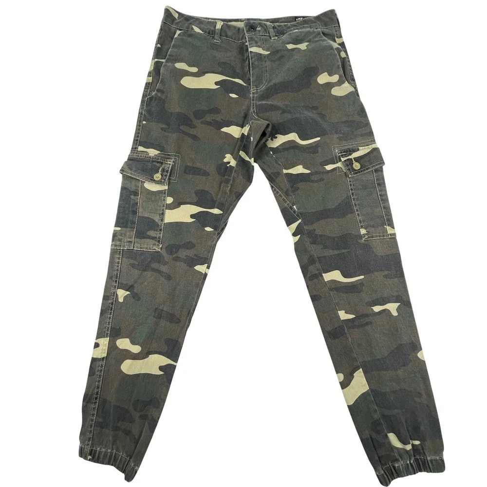 Empyre Jogger Pants Mens 30 Green Camo Cargo Woodland Streetwear Utility Tapered
